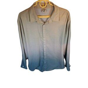 Hardaddy Mens XXL Button Up Shirt Long Sleeve Green Gradient EUC